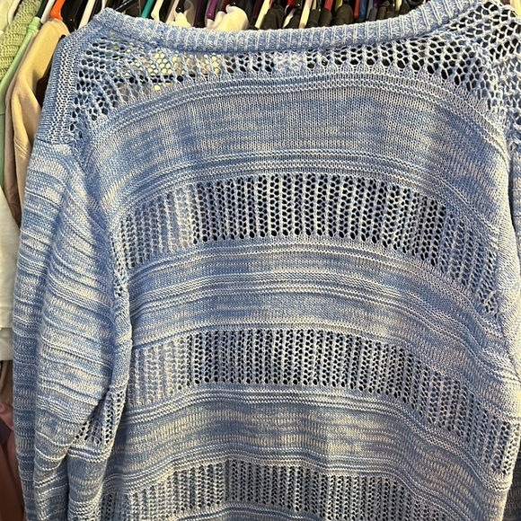 Cotton Emporium- blue n white cardigan - Picture 2 of 3
